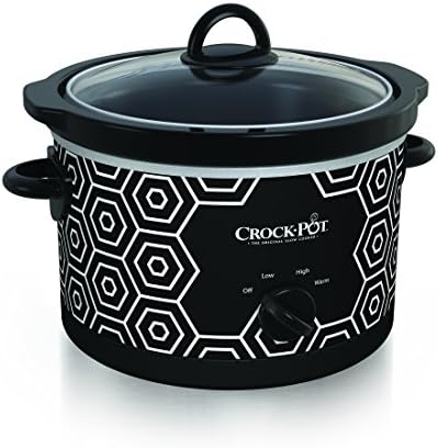 Crock-Pot 4.5 Quart Portable Slow Cooker – Black & White RQHR
