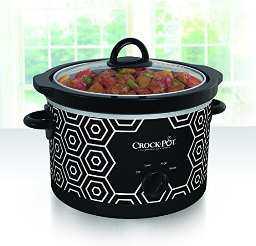 Crock-Pot 4.5 Quart Portable Slow Cooker – Black & White RQHR