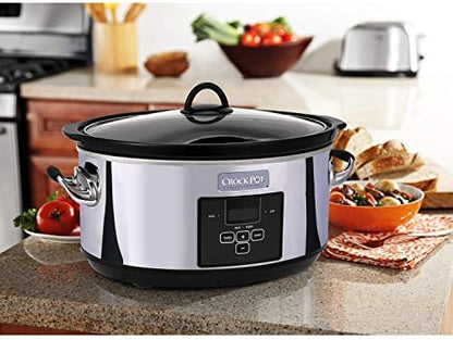 Crock-Pot 7 Quart Programmable Slow Cooker – Polished Platinum RGQ4