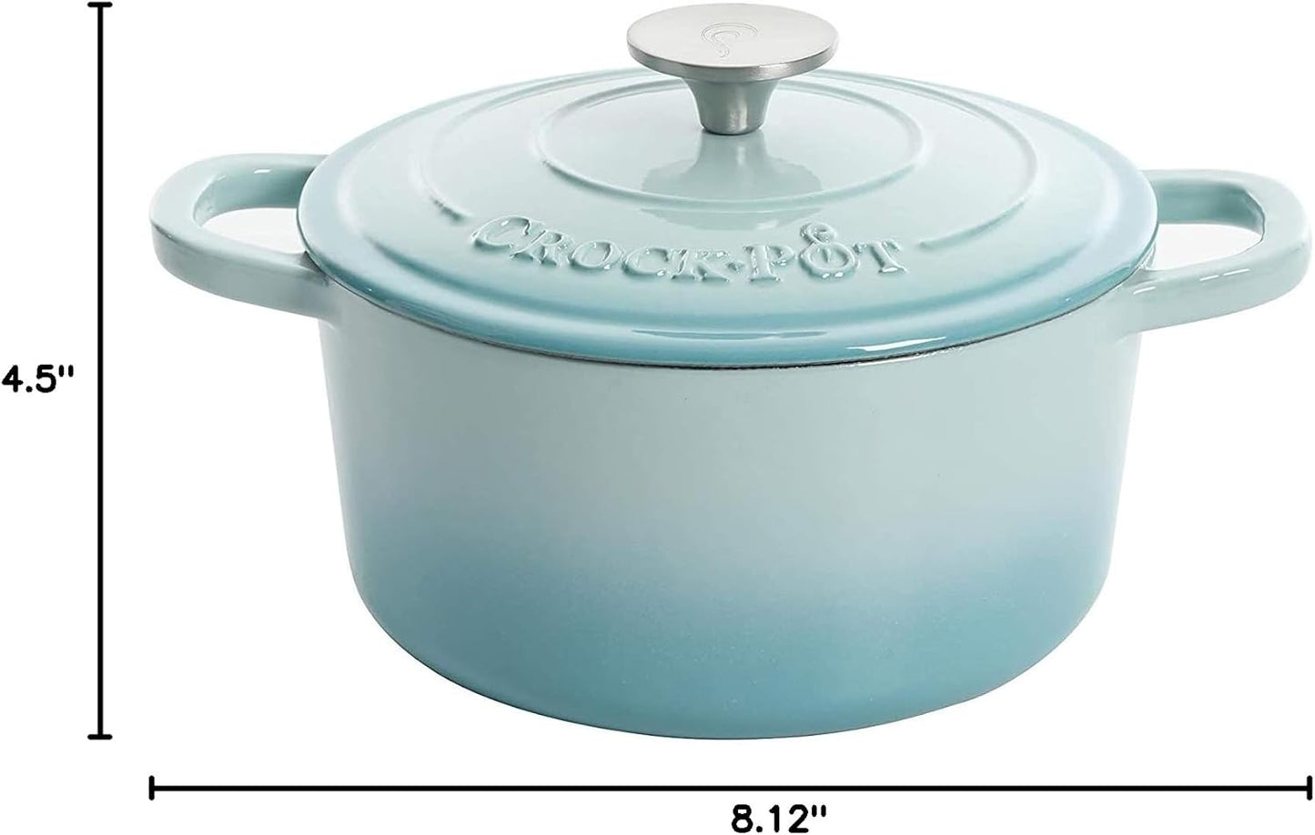 Crock-Pot 3 Quart Enameled Cast Iron Dutch Oven – Aqua Y5X7