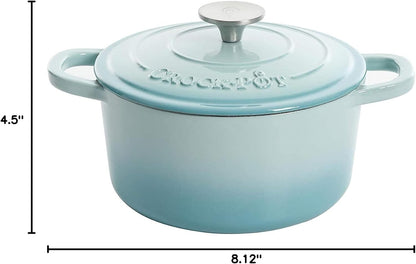 Crock-Pot 3 Quart Enameled Cast Iron Dutch Oven – Aqua Y5X7