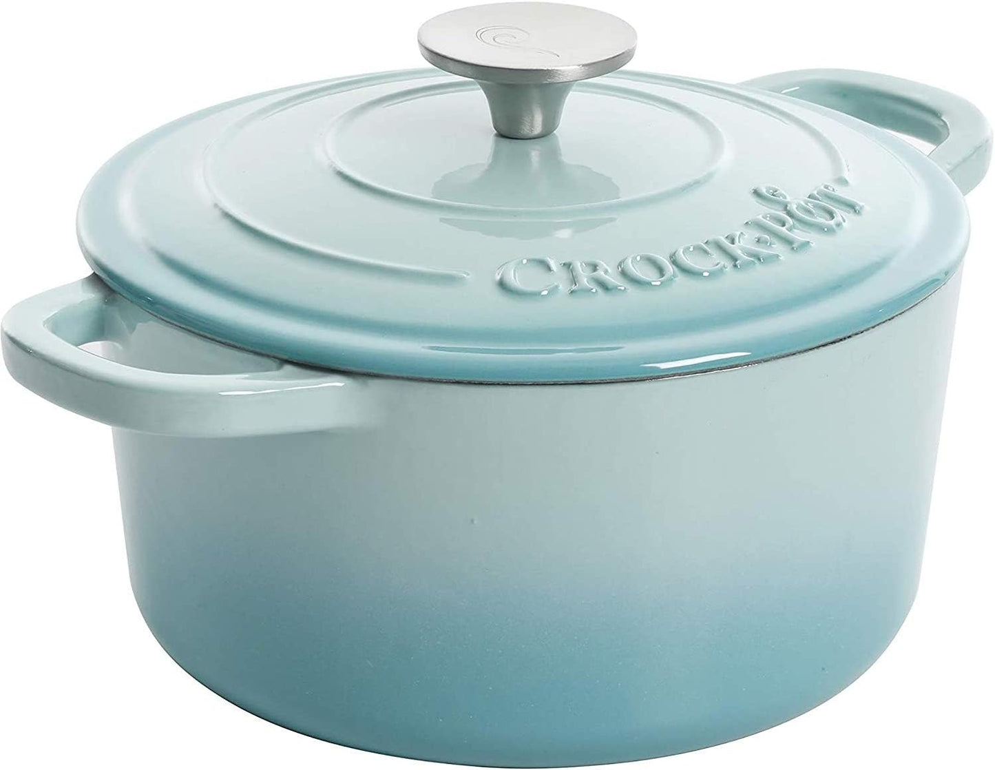 Crock-Pot 3 Quart Enameled Cast Iron Dutch Oven – Aqua Y5X7
